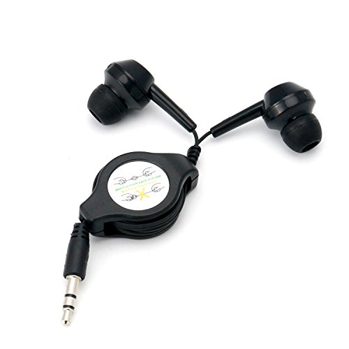 TRIXES schwarzer verstrickungssicherer Ohrhörer automatisch aufrollbares Kabel 3,5-mm-Stereo-Kopfhörer TRIXES schwarzer verstrickungssicherer Ohrhörer automatisch aufrollbares Kabel 3,5-mm-Stereo-Kopfhörer von TRIXES
