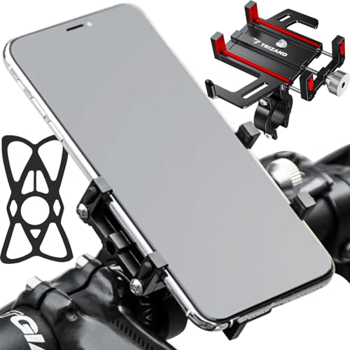 TRIZAND Fahrrad Handyhalterung Lenker Universal rutschfest für Smartphone 2,13-3,94 Zoll Bikes Roller Scooter 24907 von TRIZAND