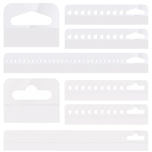 TRKETK 100 Stück Hang Tabs Selbstklebend, Transparente Schlitzloch-Tags Kunststoffetiketten Klebeetiketten zum Aufhängen Etikettenhaken für Geschäft, Zuhause, Verkaufsartikel (4 x 3,5 cm) von TRKETK