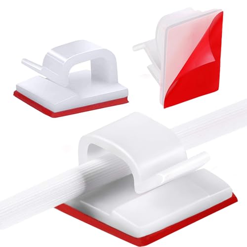 TRKETK 100 Stück Kabel Clips, Selbstklebende Kabel Clips Kabel Draht Management Halter Mini Outdoor Kabelclips Kabelhalter für Auto Büro Zuhause Weihnachten Hängende Dekorationen Lichterkette (Weiß) TRKETK 100 Stück Kabel Clips, Selbstklebende Kabel Clips Kabel Draht Management Halter Mini Outdoor Kabelclips Kabelhalter für Auto Büro Zuhause Weihnachten Hängende Dekorationen Lichterkette (Weiß) von TRKETK