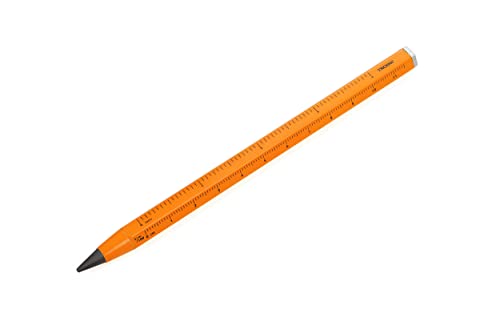 TROIKA Construction Endless - PEN20/NO - Multitasking-Bleistift mit Endlos-Schreibspitze (austauschbar) – ohne Anspitzen – Aluminium, Metall – neonorange von TROIKA