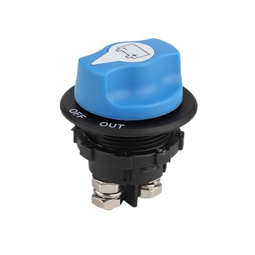 Autobatterie-Rennschalter 50 100 200 300A blau Batterietrennschalter Isolator Cut Off Switch Kit for Wohnmobil, Motorrad, LKW, Boot(100A) von TROIOIUM