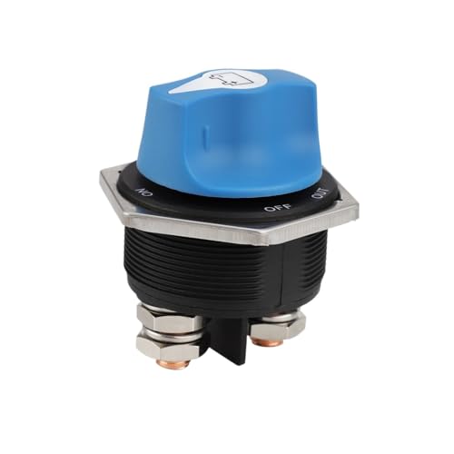 Autobatterie-Rennschalter 50 100 200 300A blau Batterietrennschalter Isolator Cut Off Switch Kit for Wohnmobil, Motorrad, LKW, Boot(300A) von TROIOIUM