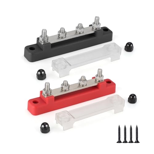 Batterie-Sammelschienen-Klemmenblock, 48 V, 150 A, 8 x 1/4 M6, Stromverteilungsblock mit Abdeckung, 12 V-48 V Sammelschienen-Klemmenblock Batterie-Sammelschienen-Klemmenblock, 48 V, 150 A, 8 x 1/4 M6, Stromverteilungsblock mit Abdeckung, 12 V-48 V Sammelschienen-Klemmenblock von TROIOIUM