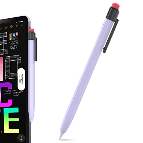 TRONWIN Klassische Hülle für Apple Pencil 2. Generation Silikonhülle Apple Pencil Pro Anti-Rutsch Schutzhülle kompatibel mit Apple Pencil 2. Generation für iPad Pro (Lavendel) von TRONWIN