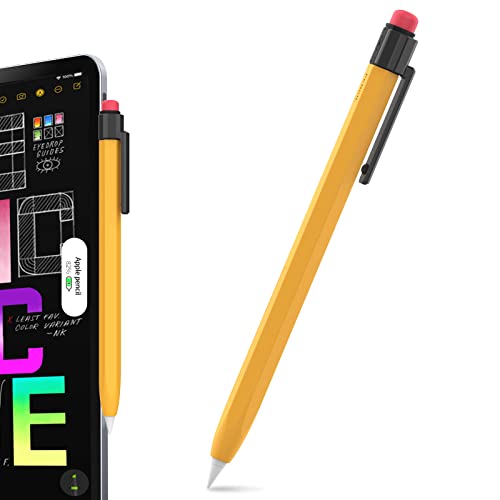 TRONWIN Klassische Hülle für Apple Pencil 2. Generation Silikonhülle Apple Pencil pro Anti-Rutsch Schutzhülle kompatibel mit Apple Pencil 2. Generation für iPad Pro (Gelb) von TRONWIN