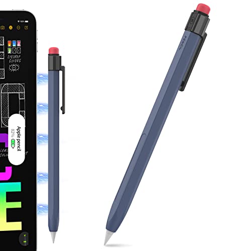 TRONWIN Klassische Hülle für Apple Pencil 2. Generation Silikonhülle Apple Pencil Pro Anti-Rutsch Schutzhülle kompatibel mit Apple Pencil 2. Generation für iPad Pro (Mitternachtsblau) von TRONWIN