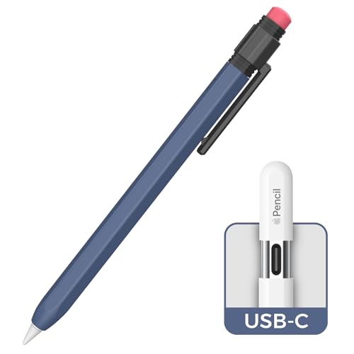 TRONWIN Klassische Hülle für Apple Pencil USB-C Silikonhülle Apple Pencil (USB-C) Anti-Rutsch Schutzhülle kompatibel mit Apple Pencil USB-C (Mitternachtsblau) von TRONWIN