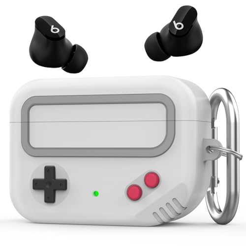 TRONWIN Silikon Hülle für Beats Studio Buds Case, Retro Design Schutzhülle mit Schlüsselanhänger Kompatibel mit Beats Studio Buds 2021 & Beats Studio Buds+ Plus 2023 (Grau) von TRONWIN