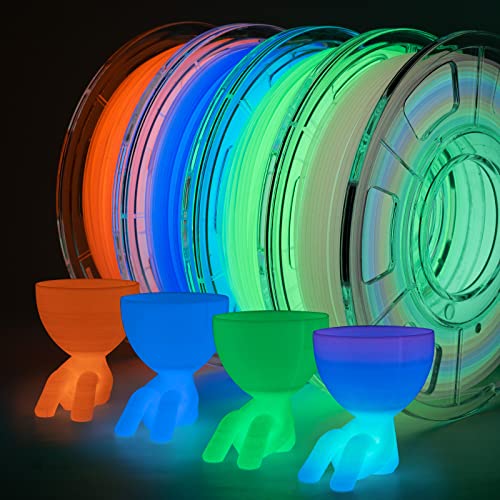 TRONXY 3D Drucker Filament Bundle, Glühen im dunklen Filament Gradient, Grün, Lila und Rot, PLA Filament 1.75 mm, Maßgenauigkeit +/- 0.02 mm, für die meisten 3D Drucker 250g*4 Pack von TRONXY