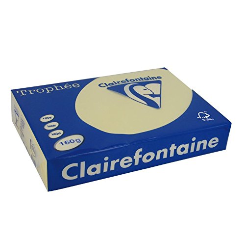Clairefontaine ‎1040C –Ries à 250 Blatt Druckerpapier DIN A4 (21x29,7cm), 160g, Pastell Gämse, 1 Stück von TROPHÉE