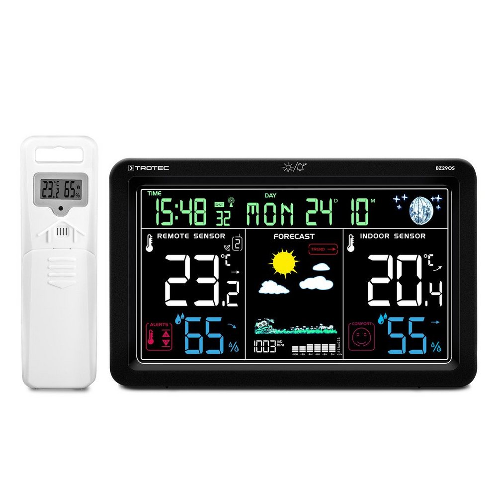 TROTEC BZ29OS Funkwetterstation (Trend-Anzeige für Temperatur, Luftfeuchtigkeit und Wetter) von TROTEC
