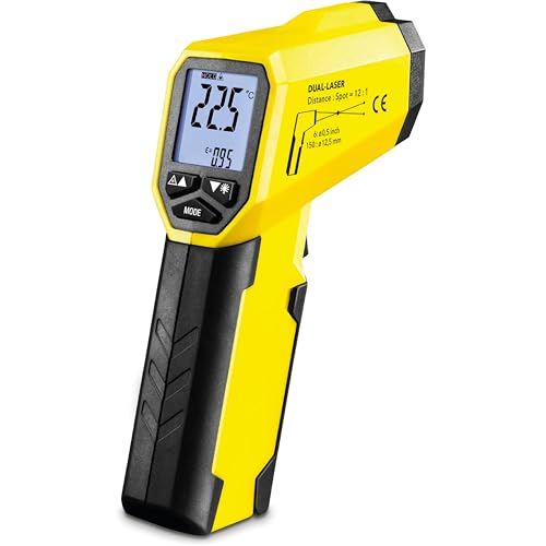 TROTEC Infrarot Thermometer BP21 – Laser Thermometer, Taupunkt Erkennung – Messbereich -35°C bis +800°C, Pyrometer von TROTEC