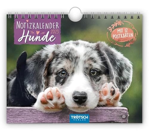 Trötsch Notizkalender Querformat Notizkalender Hunde 2024 - mit 12 Postkarten: Wandkalender Notizkalender von TROTSCH