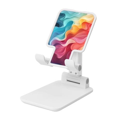 Faltbarer Telefonständer für Schreibtisch, Winkel, höhenverstellbar, tragbare Handyhalterung, Regenbogenfarben, abstrakte Illustration, Desktop-Dock, Tablet-Ständer, kompatibel mit allen Handys Faltbarer Telefonständer für Schreibtisch, Winkel, höhenverstellbar, tragbare Handyhalterung, Regenbogenfarben, abstrakte Illustration, Desktop-Dock, Tablet-Ständer, kompatibel mit allen Handys von TRSGKSQP