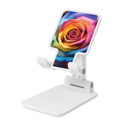 TRSGKSQP Faltbarer Telefonständer für Schreibtisch, Winkel, höhenverstellbar, Handy-Halterung, tragbare Handyhalterung, Regenbogen-Rose, Blume, Desktop-Dock, Tablet-Ständer, kompatibel mit allen TRSGKSQP Faltbarer Telefonständer für Schreibtisch, Winkel, höhenverstellbar, Handy-Halterung, tragbare Handyhalterung, Regenbogen-Rose, Blume, Desktop-Dock, Tablet-Ständer, kompatibel mit allen von TRSGKSQP