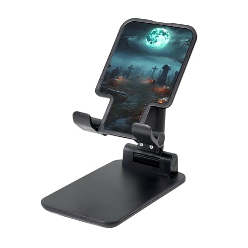 TRSGKSQP Faltbarer Telefonständer für Schreibtisch, Winkel, höhenverstellbar, Handyhalterung, tragbare Handyhalterung, Horror, Kürbis, Friedhof, Desktop-Dock, Tablet-Ständer, kompatibel mit allen TRSGKSQP Faltbarer Telefonständer für Schreibtisch, Winkel, höhenverstellbar, Handyhalterung, tragbare Handyhalterung, Horror, Kürbis, Friedhof, Desktop-Dock, Tablet-Ständer, kompatibel mit allen von TRSGKSQP