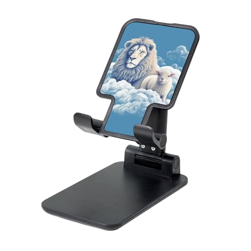 TRSGKSQP Faltbarer Telefonständer für Schreibtisch, Winkel, höhenverstellbar, Handyhalterung, tragbare Handywiege, Lamm mit einem Löwen auf den Wolken, Desktop-Dock, Tablet-Ständer, kompatibel mit TRSGKSQP Faltbarer Telefonständer für Schreibtisch, Winkel, höhenverstellbar, Handyhalterung, tragbare Handywiege, Lamm mit einem Löwen auf den Wolken, Desktop-Dock, Tablet-Ständer, kompatibel mit von TRSGKSQP