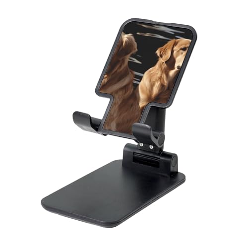 TRSGKSQP Faltbarer Telefonständer für Schreibtisch, Winkel, höhenverstellbar, tragbare Handyhalterung, Golden Retriever, Desktop-Dock, Tablet-Ständer, kompatibel mit allen Handys von TRSGKSQP