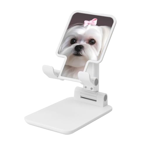 TRSGKSQP Faltbarer Telefonständer für Schreibtisch, Winkel, höhenverstellbar, tragbare Handyhalterung, niedlicher Malteser-Hund, Desktop-Dock, Tablet-Ständer, kompatibel mit allen Handys TRSGKSQP Faltbarer Telefonständer für Schreibtisch, Winkel, höhenverstellbar, tragbare Handyhalterung, niedlicher Malteser-Hund, Desktop-Dock, Tablet-Ständer, kompatibel mit allen Handys von TRSGKSQP