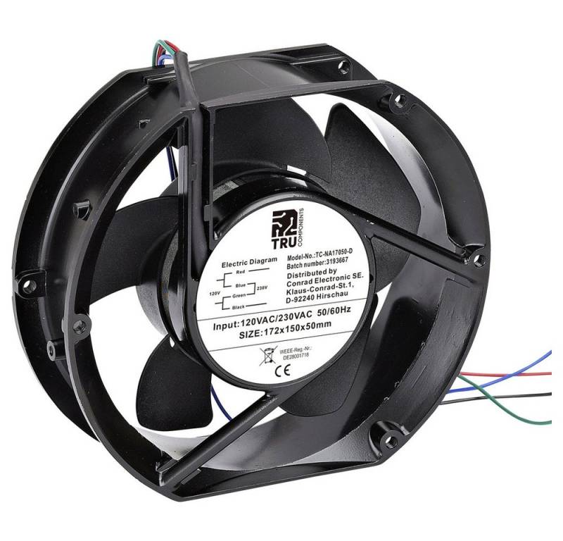 TRU COMPONENTS Gehäuselüfter TRU COMPONENTS TC-NA17050-D Axiallüfter 230 V/AC, 120 V/AC 310 m³/h (L von TRU COMPONENTS