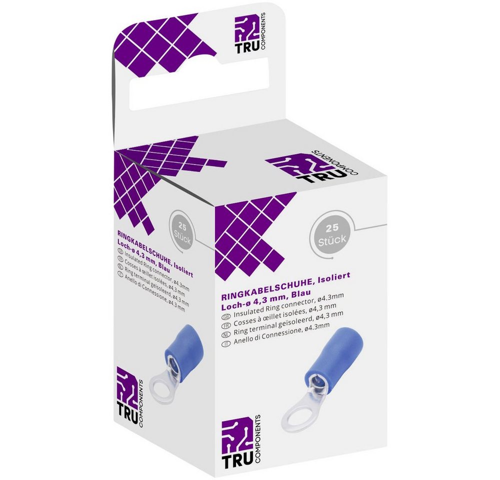 TRU COMPONENTS TRU COMPONENTS T1904C060 Ringkabelschuh Querschnitt (max)=2.50 mm² L Kabelzubehör, (T1904C060) von TRU COMPONENTS