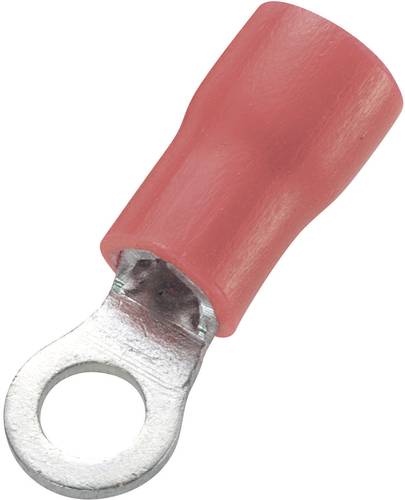 TRU COMPONENTS 738167 Ringkabelschuh Querschnitt (max.)=1.50mm² Loch-Ø=10.5mm Teilisoliert Rot 100 von TRU Components