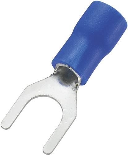 TRU COMPONENTS 745325 Gabelkabelschuh 1.50mm² 2.50mm² Loch-Ø=5.3mm Teilisoliert Blau 100St. von TRU Components