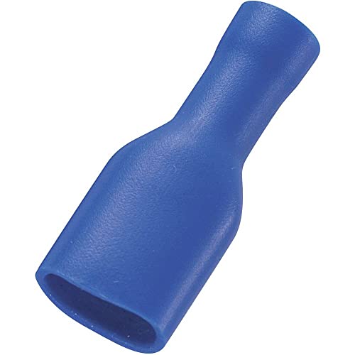 TRU COMPONENTS FDFD2-187(8) 180° vollständig isolierter Kabelschuh 6,35 mm x 0,8 mm, Blau, 50 Stück von TRU Components