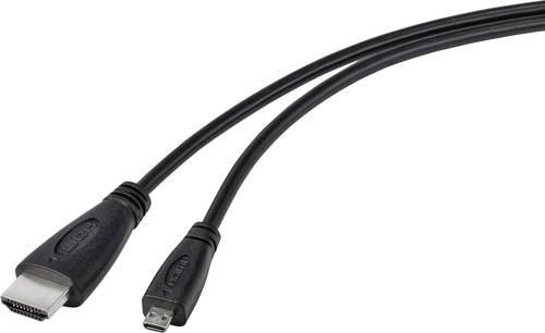 TRU COMPONENTS HDMI-Kabel Raspberry Pi [1x HDMI-Stecker - 1x HDMI-Stecker D Micro] 1.80m Schwarz von TRU Components