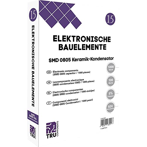 TRU COMPONENTS Keramik-Kondensatoren Sortiment 50V 5% (LxB) 2.0mm x 1.2mm 1000 Teile Tape Cut T1806P024 von TRU Components