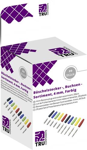 TRU COMPONENTS Laborsteckverbinder-Sortiment Stecker, gerade, Kupplung, gerade Stift-Ø: 4mm Schwarz von TRU Components