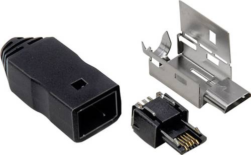 TRU COMPONENTS Micro USB B-Stecker mit Halte-Clip Stecker, gerade TC-2524007 Inhalt: 100St. von TRU Components