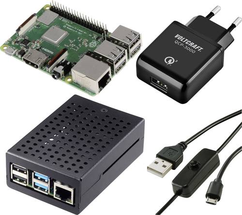 TRU COMPONENTS Pure Set Raspberry Pi® 3 B+ 1GB 4 x 1.4GHz inkl. Netzteil, inkl. Gehäuse von TRU Components