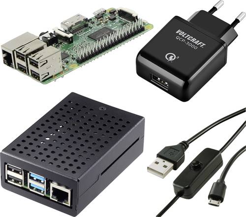TRU COMPONENTS Pure Set Raspberry Pi® 3 B 1GB 4 x 1.2GHz inkl. Netzteil, inkl. Gehäuse von TRU Components