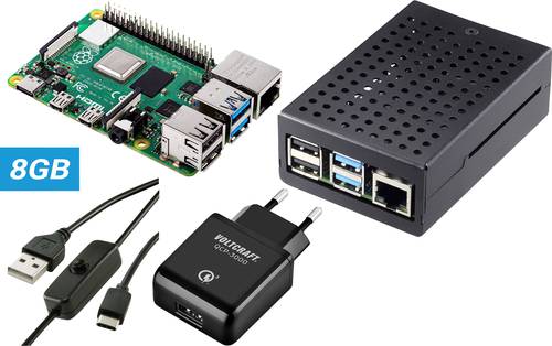 TRU COMPONENTS Pure Set Raspberry Pi® 4 B 8GB 4 x 1.5GHz inkl. Netzteil, inkl. Gehäuse von TRU Components