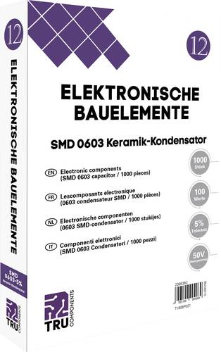 TRU COMPONENTS T1806P021 Keramik-Kondensator Sortiment SMD 0603 50V 5% (L x B) 1.6mm x 0.8mm 1000 Te von TRU Components