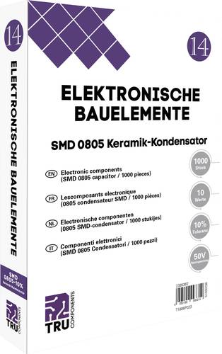 TRU COMPONENTS T1806P023 Keramik-Kondensator Sortiment SMD 0805 50V 10% (L x B) 2.0mm x 1.2mm 1000 T von TRU Components