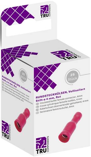 TRU COMPONENTS T1904C048 Rundsteckhülse 0.50mm² 1.50mm² Vollisoliert Rot 25St. TRU COMPONENTS T1904C048 Rundsteckhülse 0.50mm² 1.50mm² Vollisoliert Rot 25St. von TRU Components