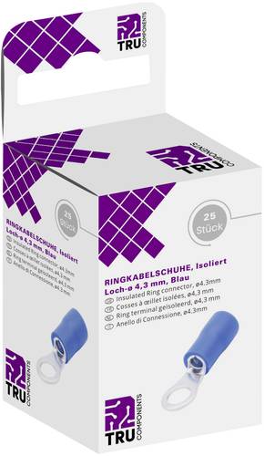 TRU COMPONENTS T1904C060 Ringkabelschuh Querschnitt (max.)=2.50mm² Loch-Ø=4.30mm Teilisoliert Blau von TRU Components