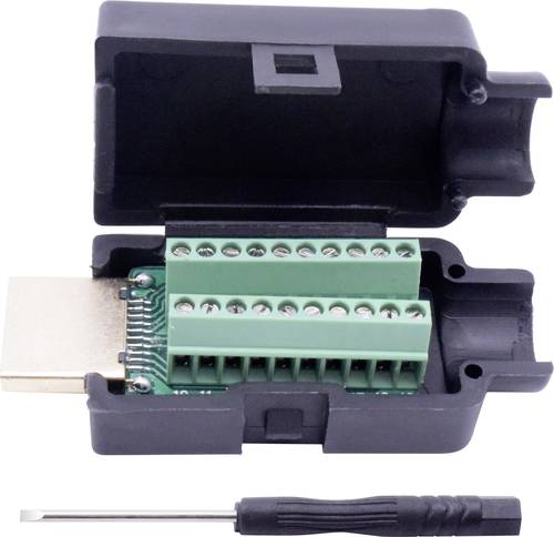TRU COMPONENTS T1904C104 HDMI-Steckverbinder Stecker, Einbau vertikal Polzahl (num): 20 Schwarz 1St. von TRU Components