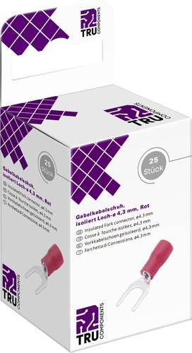 TRU COMPONENTS T2010C301 Gabelkabelschuh 0.5mm² 1.5mm² Loch-Ø=4.3mm Teilisoliert Rot 25St. TRU COMPONENTS T2010C301 Gabelkabelschuh 0.5mm² 1.5mm² Loch-Ø=4.3mm Teilisoliert Rot 25St. von TRU Components