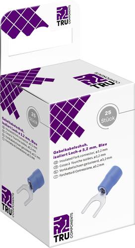 TRU COMPONENTS T2010C303 Gabelkabelschuh 1.5mm² 2.5mm² Loch-Ø=3.2mm Teilisoliert Blau 25St. TRU COMPONENTS T2010C303 Gabelkabelschuh 1.5mm² 2.5mm² Loch-Ø=3.2mm Teilisoliert Blau 25St. von TRU Components