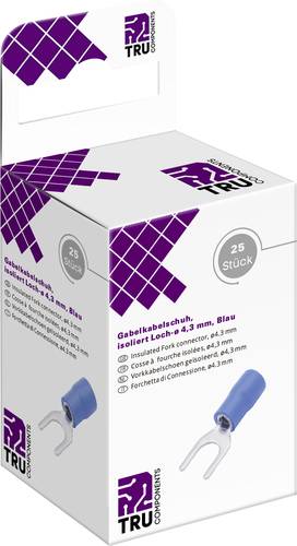 TRU COMPONENTS T2010C305 Gabelkabelschuh 1.5mm² 2.5mm² Loch-Ø=4.3mm Teilisoliert Blau 25St. TRU COMPONENTS T2010C305 Gabelkabelschuh 1.5mm² 2.5mm² Loch-Ø=4.3mm Teilisoliert Blau 25St. von TRU Components