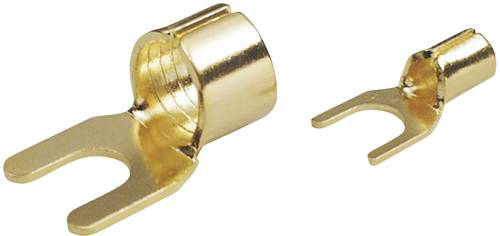 TRU COMPONENTS TC-2527007 Gabelkabelschuh 2.50mm² Loch-Ø=6mm Unisoliert Gold 100St. von TRU Components