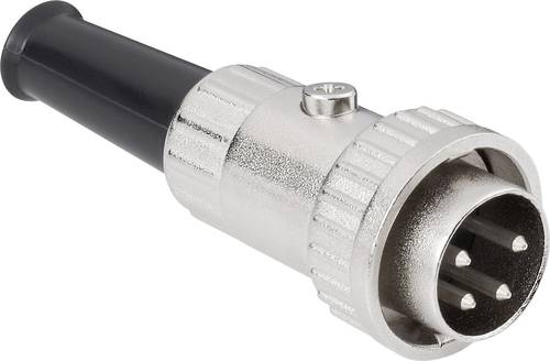 TRU COMPONENTS TC-2528002 DIN-Rundsteckverbinder Stecker, gerade Polzahl (num): 4 Silber 100St. von TRU Components