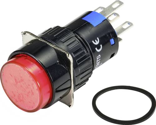 TRU COMPONENTS TC-9219052 Leuchtdrucktaster 250 V/AC 3A 1 x Aus/Ein rastend Rot (Ø) 18mm IP65 1St. von TRU Components