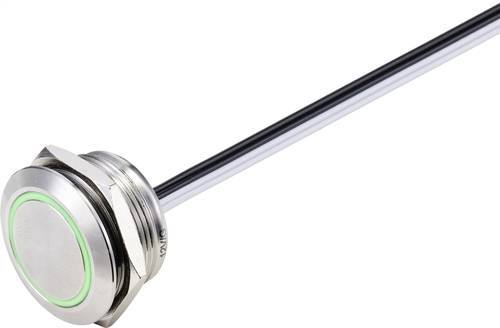 TRU COMPONENTS TC-9219112 Drucktaster 24 V/DC 50mA 1 x Aus/(Ein) tastend Grün IP40 1St. von TRU Components