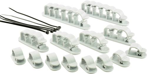 TRU COMPONENTS WCM-SET-TT Kabelhalter selbstklebend 1386629 Transparent 19St. von TRU Components