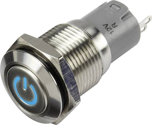 TRU Components 1303018 LAS2GQF-11ZDT/B/12V/S/P Druckschalter 48 V/DC 2A 1 x Ein/Ein rastend Blau IP6 von TRU Components